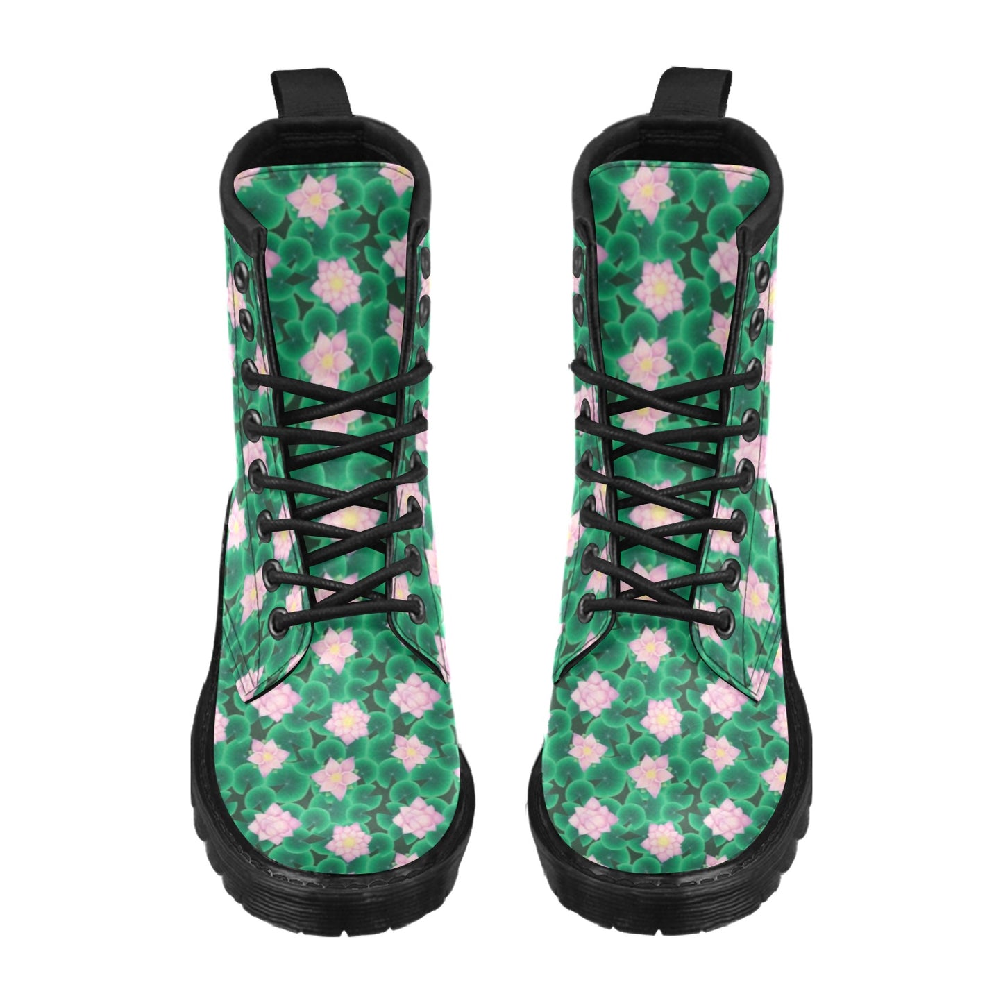 Water Lily Print Design LKS303 Women's Boots
