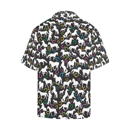 Horse Hoof Colorful Print Design LKS301 Men's Hawaiian Shirt