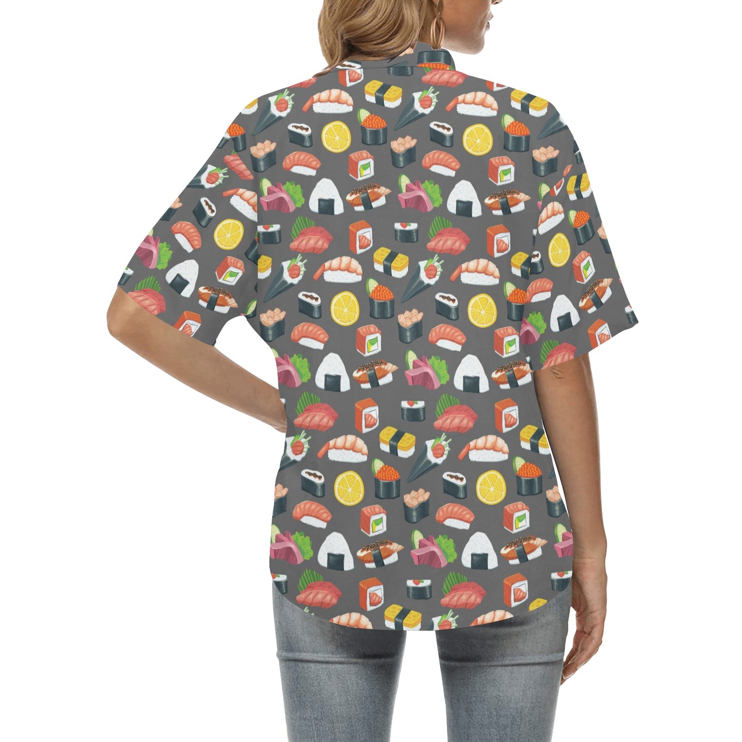 Sushi Pattern Print Women's Hawaiian Shirt