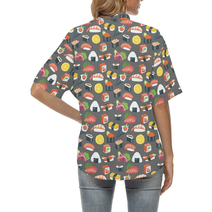 Sushi Pattern Print Women's Hawaiian Shirt