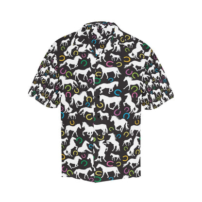 Horse Hoof Colorful Print Design LKS301 Men's Hawaiian Shirt