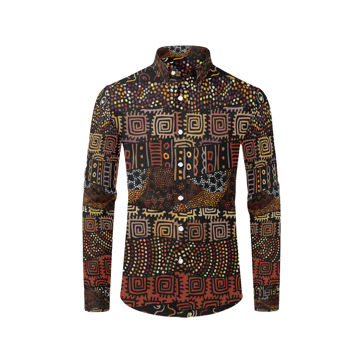 African Pattern Print Design 07 Men's Long Sleeve Shirt