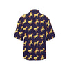 Gold Horse Pattern Women's Hawaiian Shirt