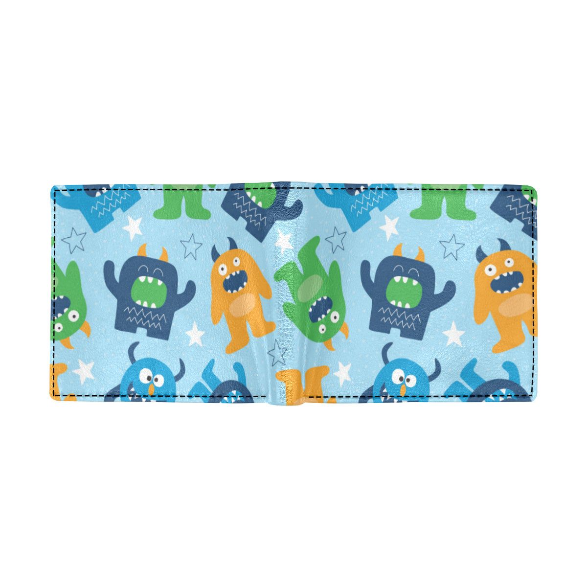 Monster Cartoon Pattern Print Design 04 Men's ID Card Wallet