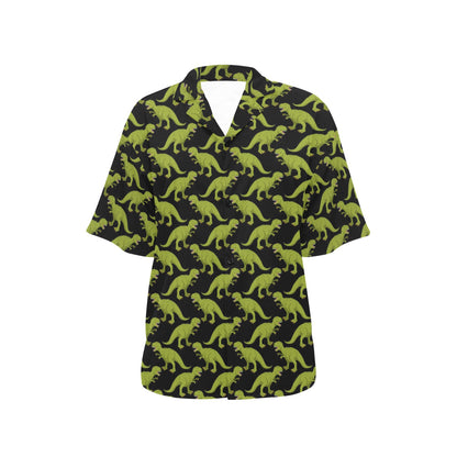 T Rex Pattern Print Design A02 Women's Hawaiian Shirt