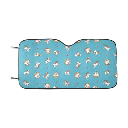 Russell Terriers Playing Print Design LKS305 Car front Windshield Sun Shade