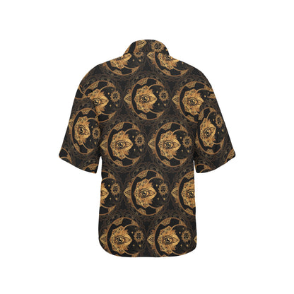 Sun Moon mandala Third eye Women's Hawaiian Shirt