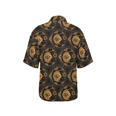 Sun Moon mandala Third eye Women's Hawaiian Shirt