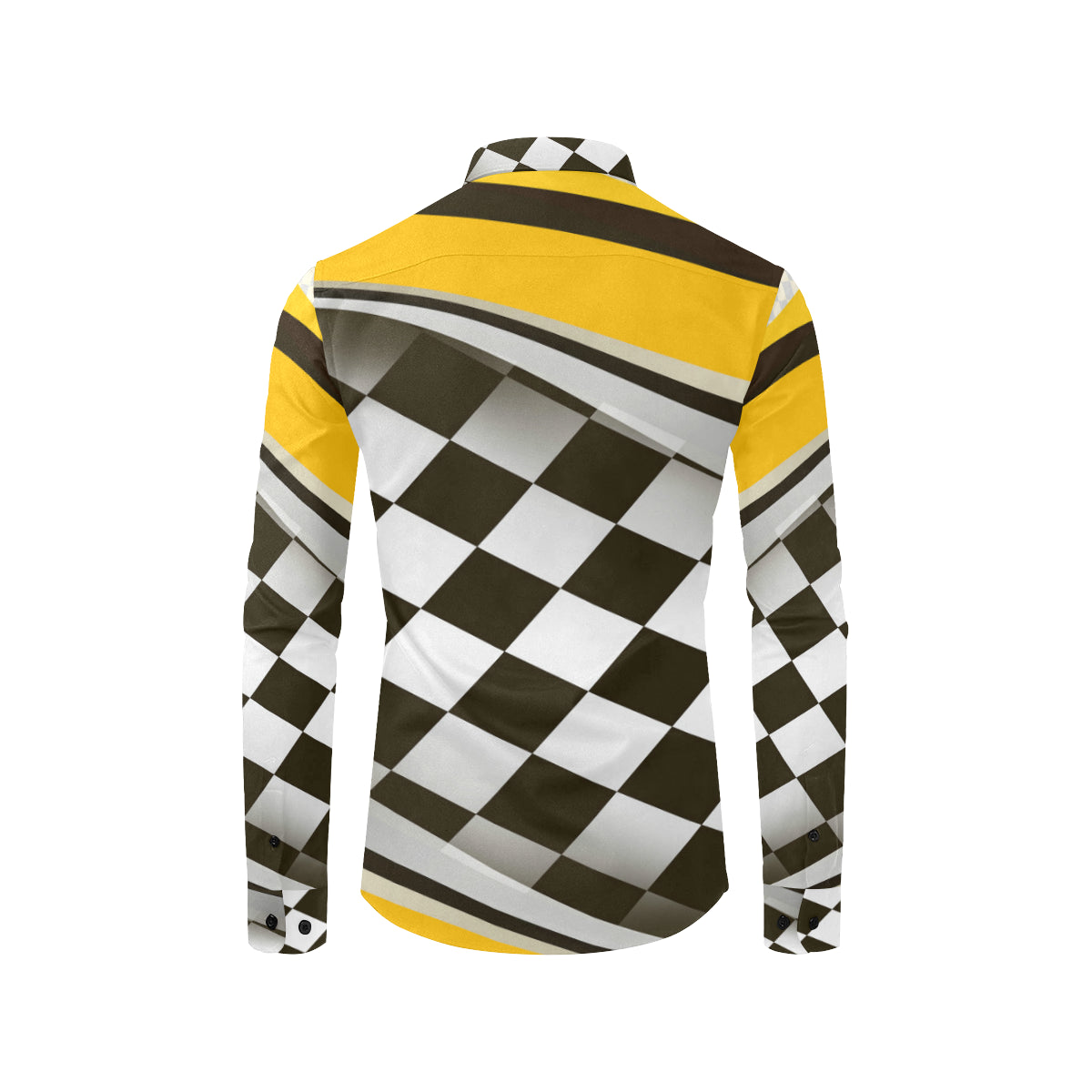 Checkered Flag Racing Style Men's Long Sleeve Shirt