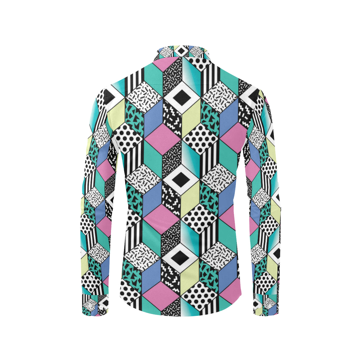 90s Pattern Print Design 3 Men's Long Sleeve Shirt
