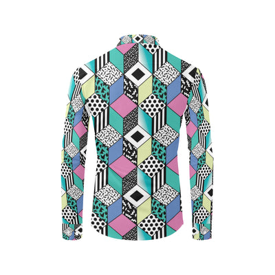 90s Pattern Print Design 3 Men's Long Sleeve Shirt