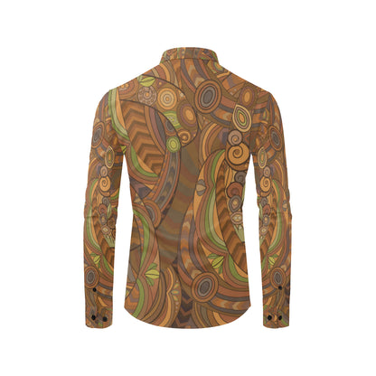 Maori Ornament Design Print Men's Long Sleeve Shirt