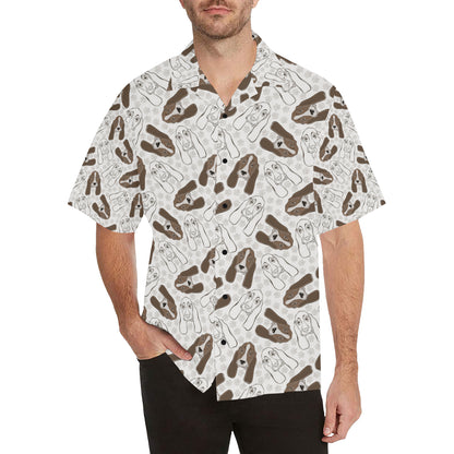 Basset Hound Pattern Print Design 01 Men's Hawaiian Shirt