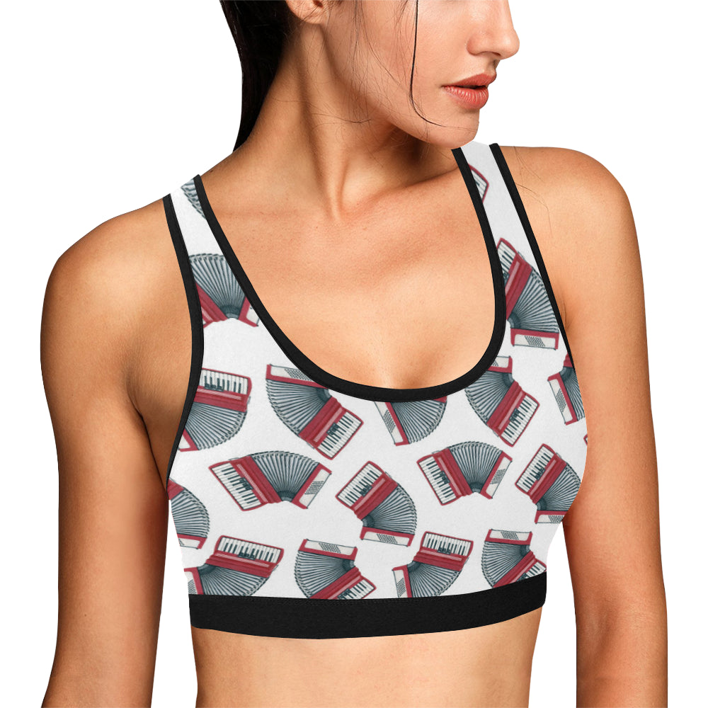 Accordion Pattern Print Design 03 Sports Bra