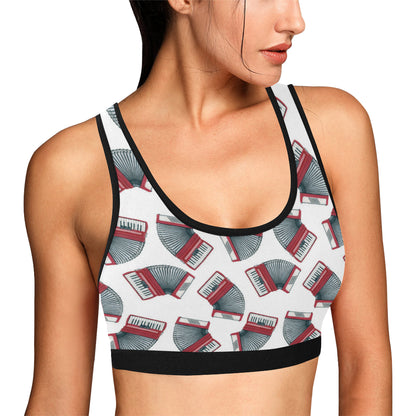 Accordion Pattern Print Design 03 Sports Bra