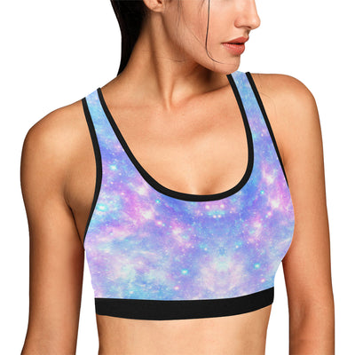Galaxy Stardust Pastel Color Print Sports Bra