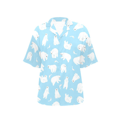 Polar Bear Pattern Print Design PB01 Women's Hawaiian Shirt