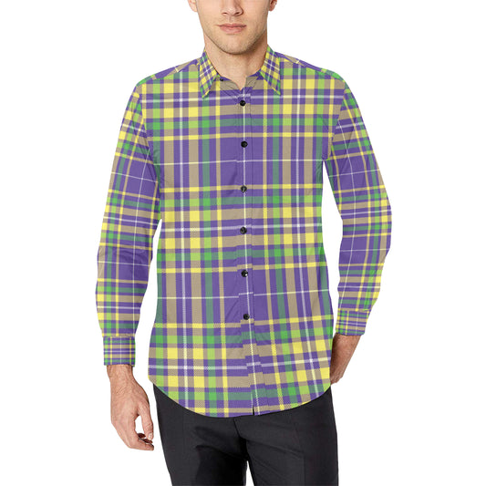 Mardi Gras Pattern Print Design 010 Men's Long Sleeve Shirt