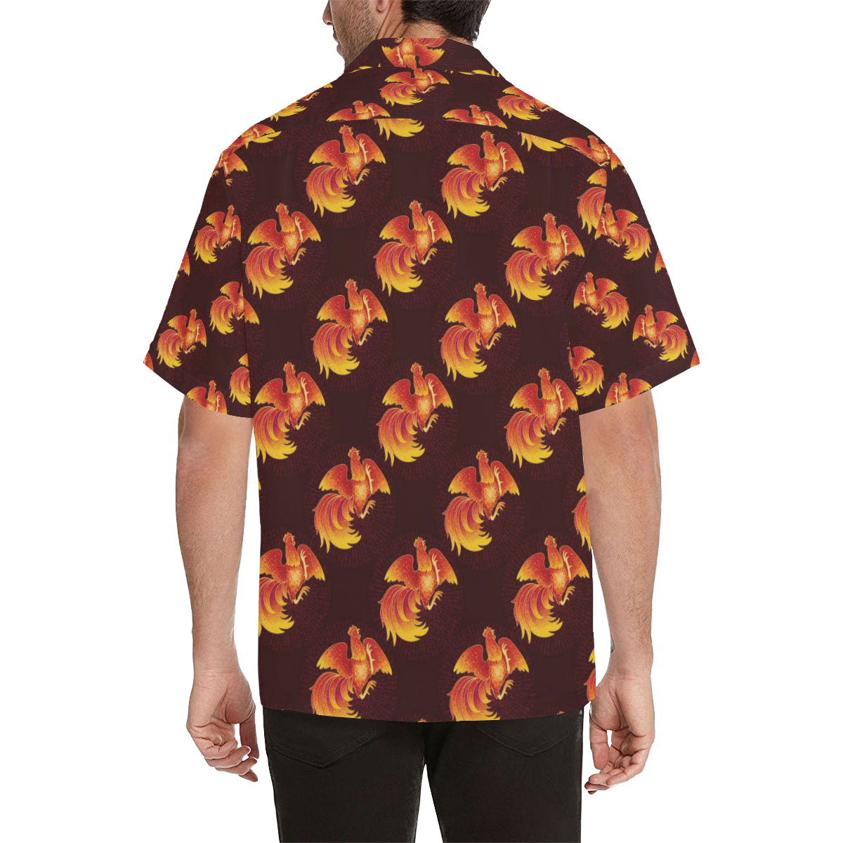 Rooster Pattern Print Design A04 Men's Hawaiian Shirt