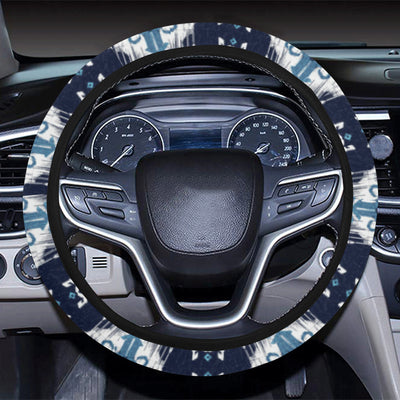 Ethnic Ornament Print Pattern Steering Wheel Cover with Elastic Edge