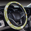 Daisy Pattern Print Design DS06 Steering Wheel Cover with Elastic Edge
