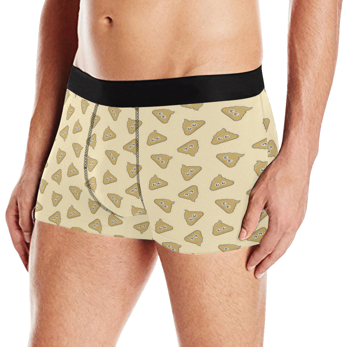 Poop Emoji Pattern Print Design A02 Men's Boxer Briefs