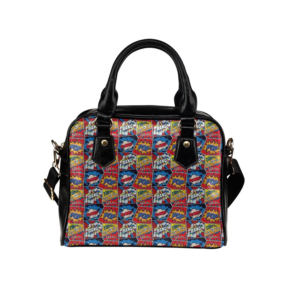 Comic Book Pattern Print Design 03 Shoulder Handbag