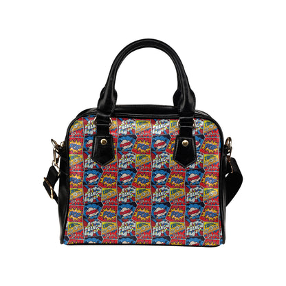 Comic Book Pattern Print Design 03 Shoulder Handbag