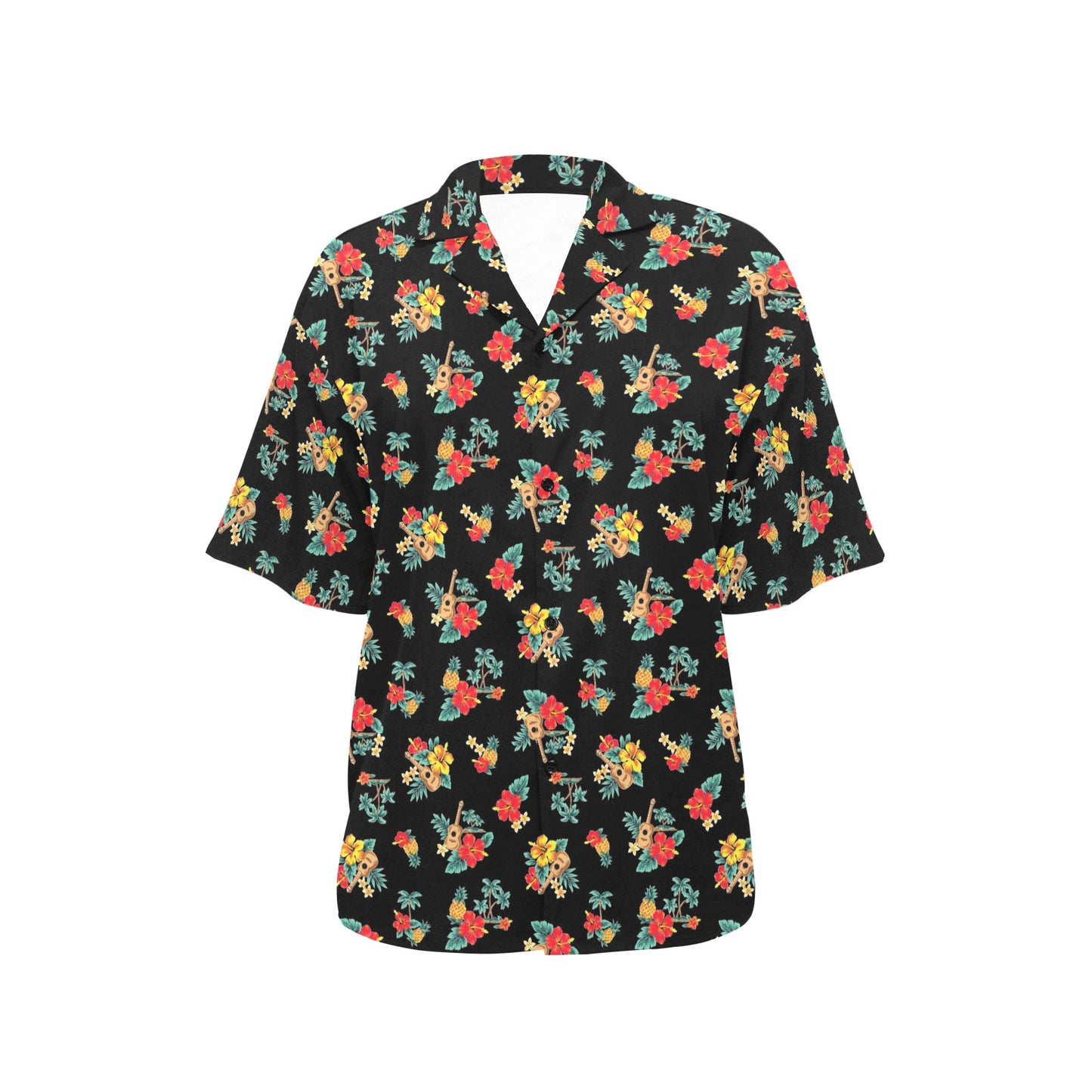 Hawaiian Flower Themed Print Women's Hawaiian Shirt