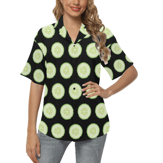 Cucumber Pattern Print Design CC02 Women's Hawaiian Shirt