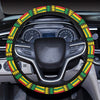 African Zip Zag Print Pattern Steering Wheel Cover with Elastic Edge