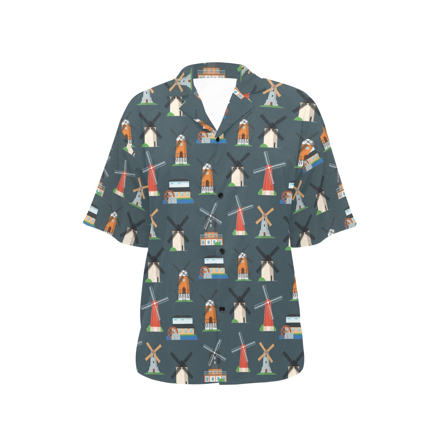 Windmill Pattern Print Design 04 Women's Hawaiian Shirt