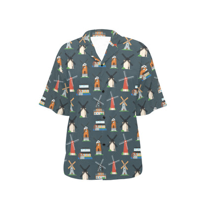 Windmill Pattern Print Design 04 Women's Hawaiian Shirt