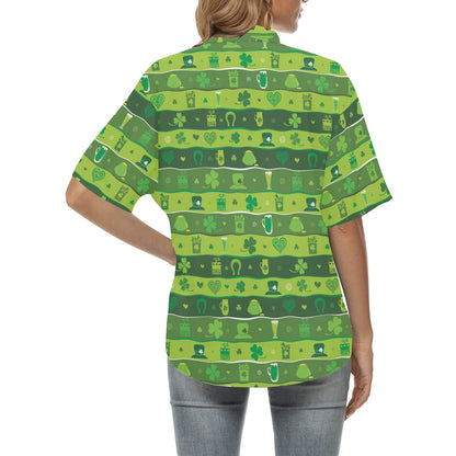 Shamrock Print Design LKS303 Women's Hawaiian Shirt