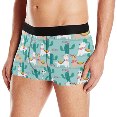 Llama Cactus Pattern Print Design 08 Men's Boxer Briefs