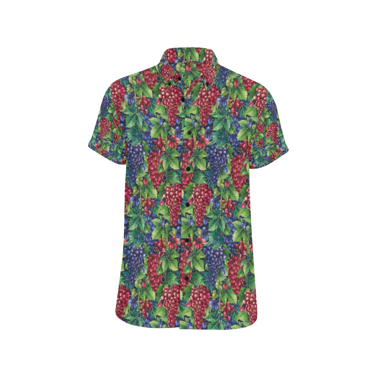 Grape Pattern Print Design GP02 Men's Short Sleeve Button Up Shirt