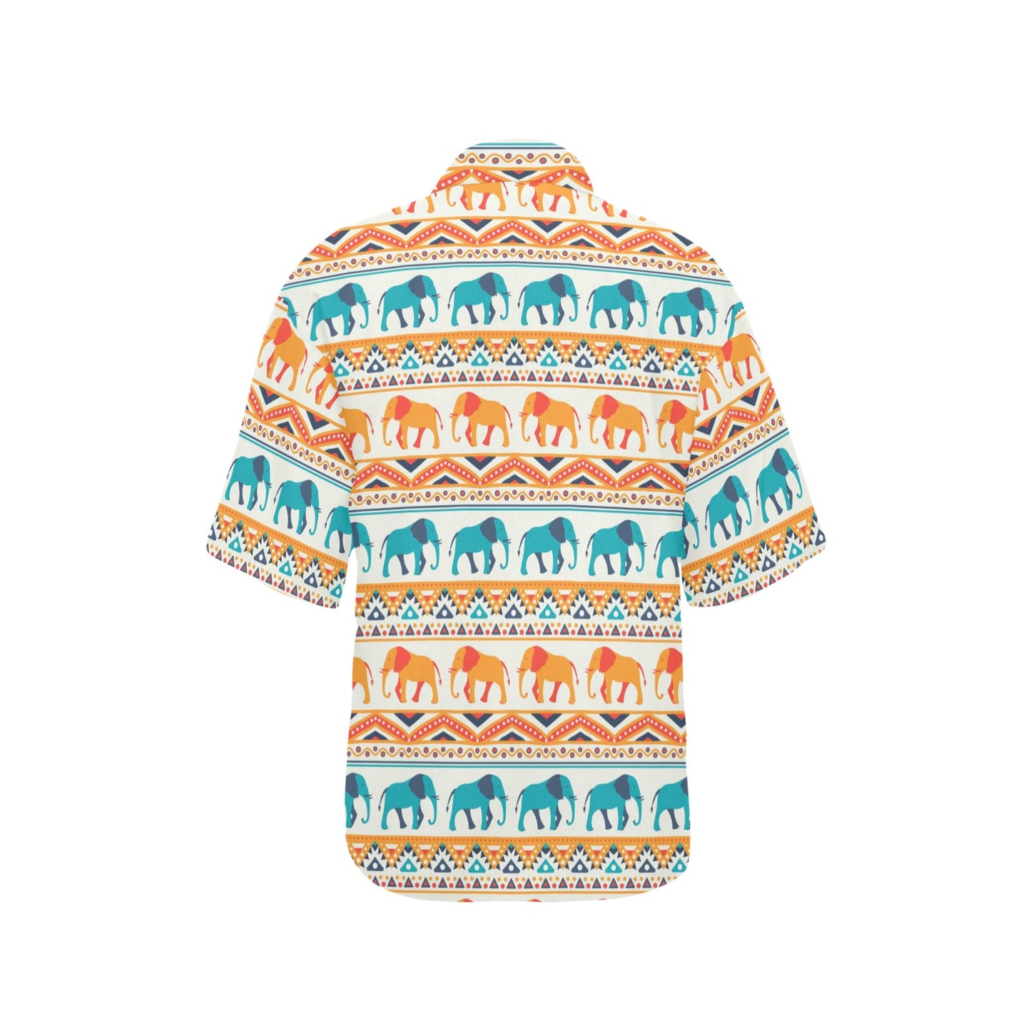 Elephant Aztec Ethnic Print Pattern Women's Hawaiian Shirt