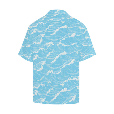 Ocean Wave Pattern Print Design A01 Men's Hawaiian Shirt