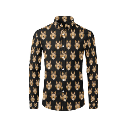 Collies Pattern Print Design 01 Men's Long Sleeve Shirt