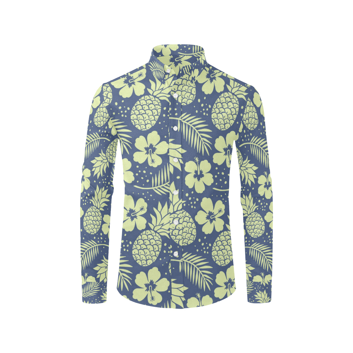 Pineapple Pattern Print Design PP07 Men's Long Sleeve Shirt