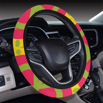 Peace Sign Pattern Print Design A01 Steering Wheel Cover with Elastic Edge