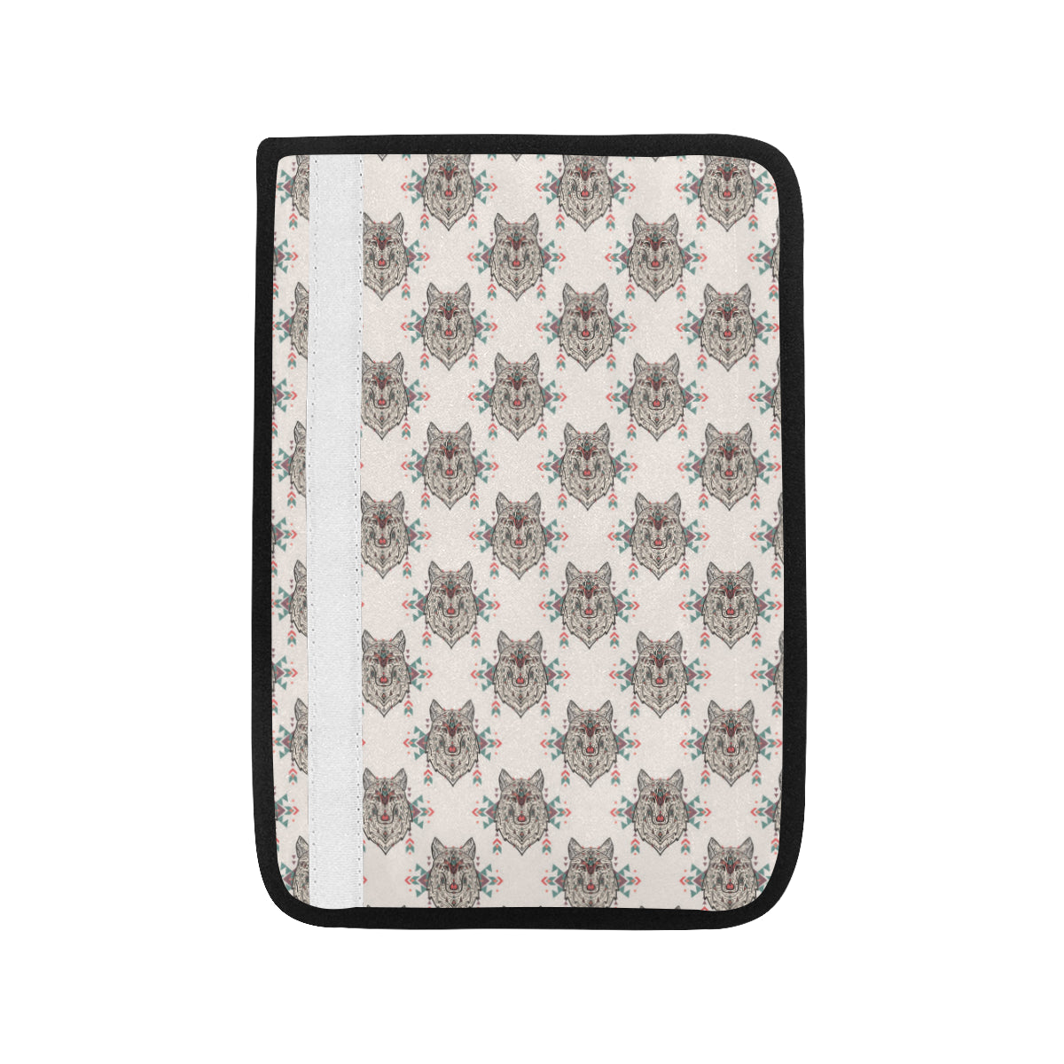 Aztec Wolf Pattern Print Design 01 Car Seat Belt Cover