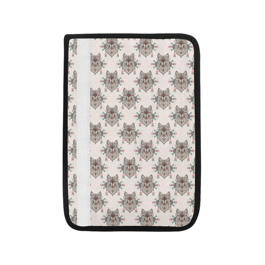 Aztec Wolf Pattern Print Design 01 Car Seat Belt Cover