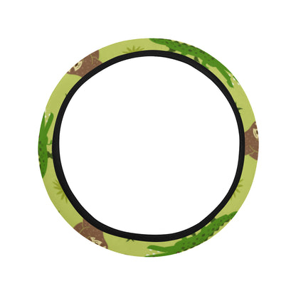 Alligator Pattern Print Design 04 Steering Wheel Cover with Elastic Edge