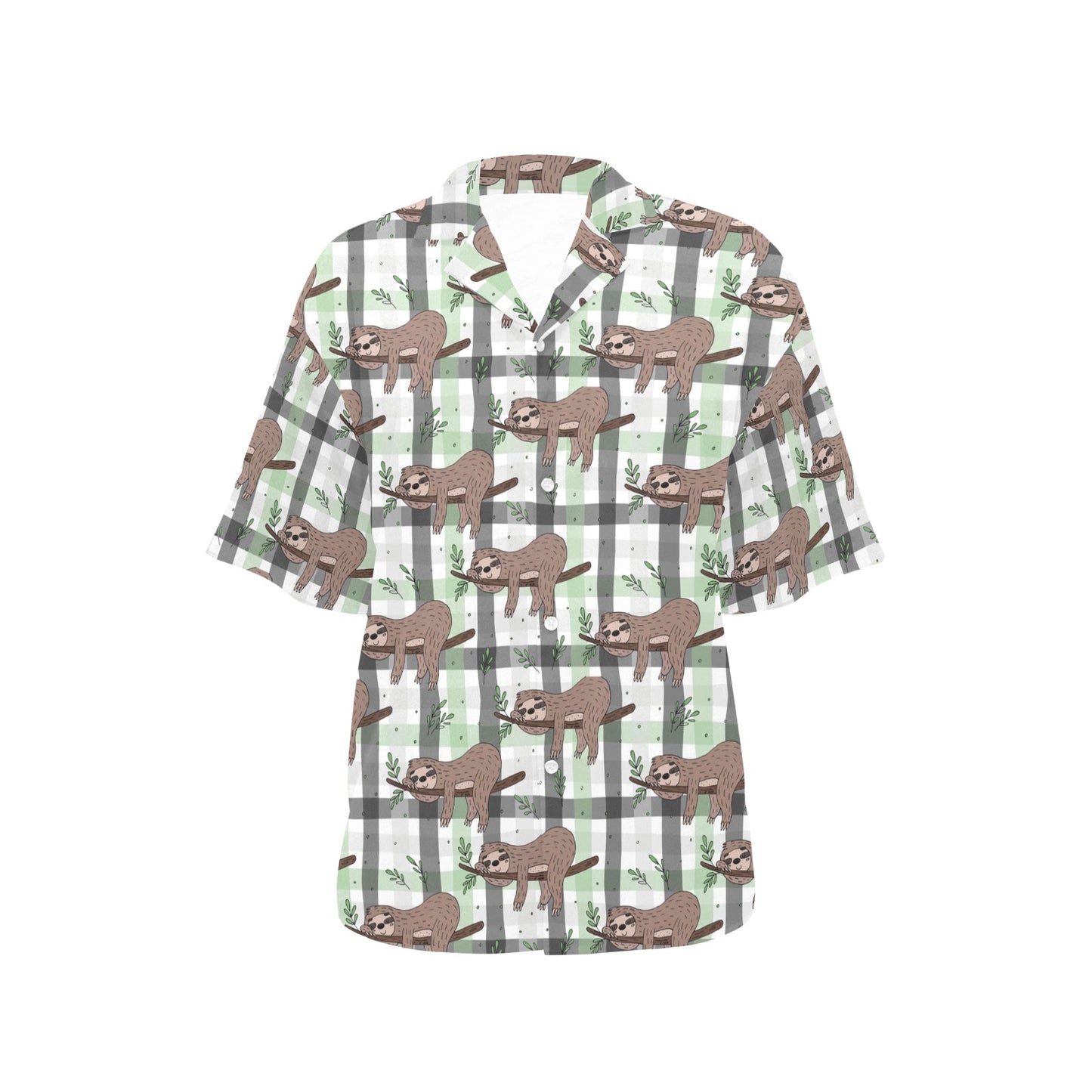 Sloth Print Design LKS301 Women's Hawaiian Shirt