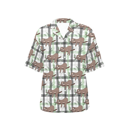 Sloth Print Design LKS301 Women's Hawaiian Shirt