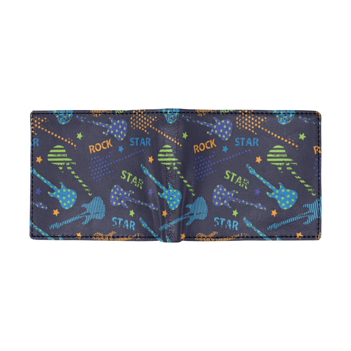 Rock and Roll Pattern Print Design A04 Men's ID Card Wallet