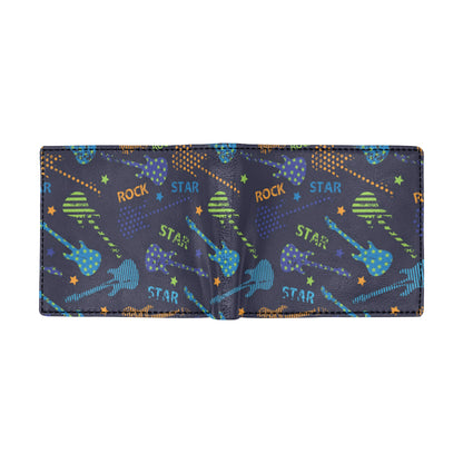 Rock and Roll Pattern Print Design A04 Men's ID Card Wallet