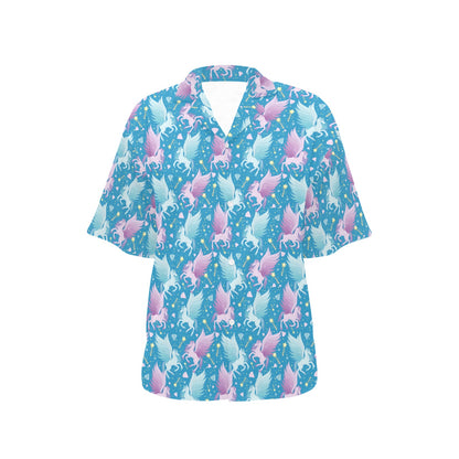 Pegasus Pattern Print Design 04 Women's Hawaiian Shirt