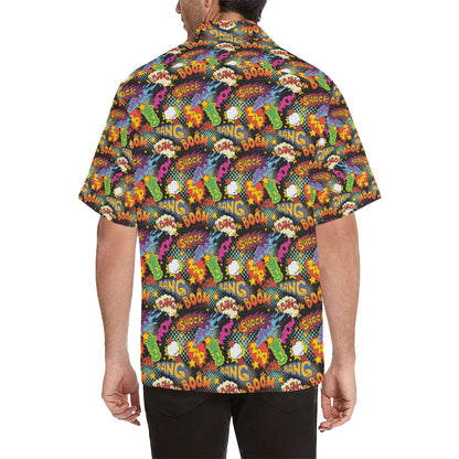 Comic Book Pattern Print Design 01 Men's Hawaiian Shirt